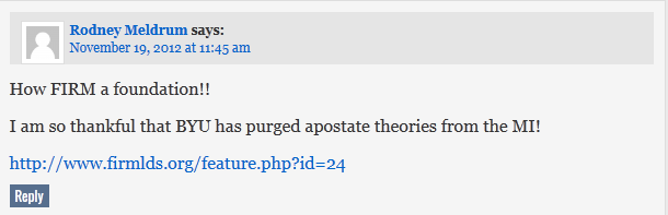 I am so thankful that BYU has purged apostate theories from the MI!
