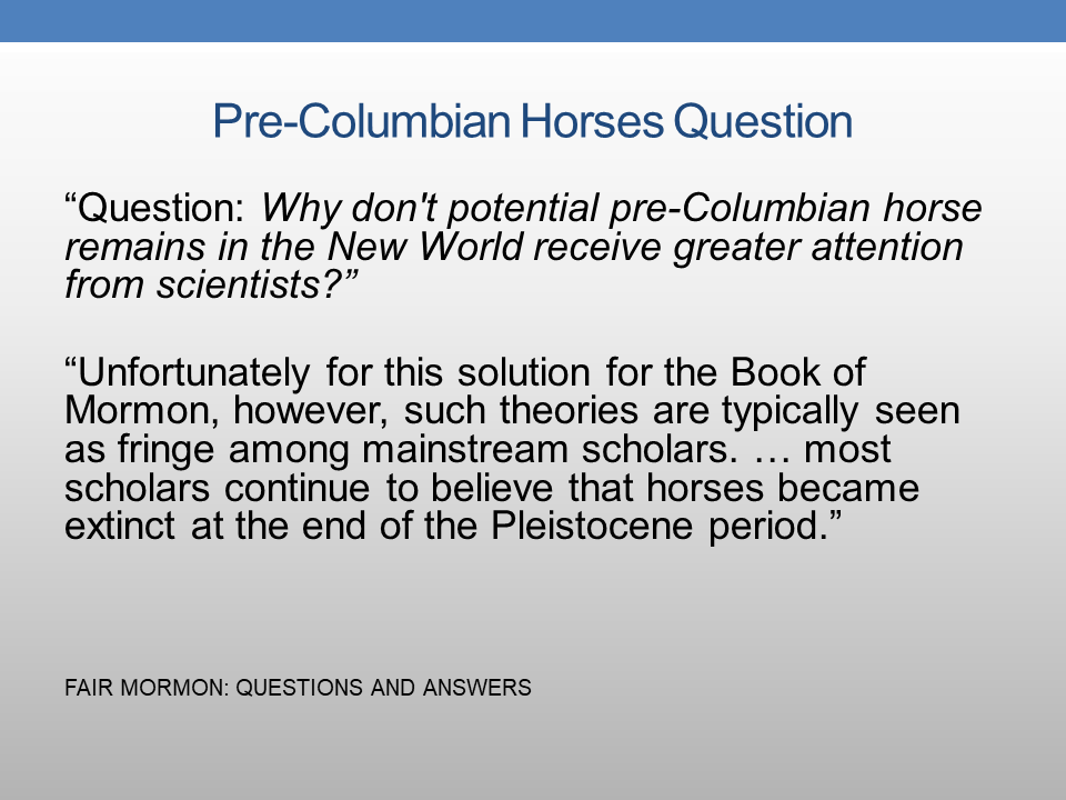The Presence of PreColumbian Horses in America FAIR