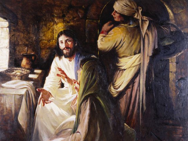 Christ in the Home of Mary and Martha, by Walter Rane