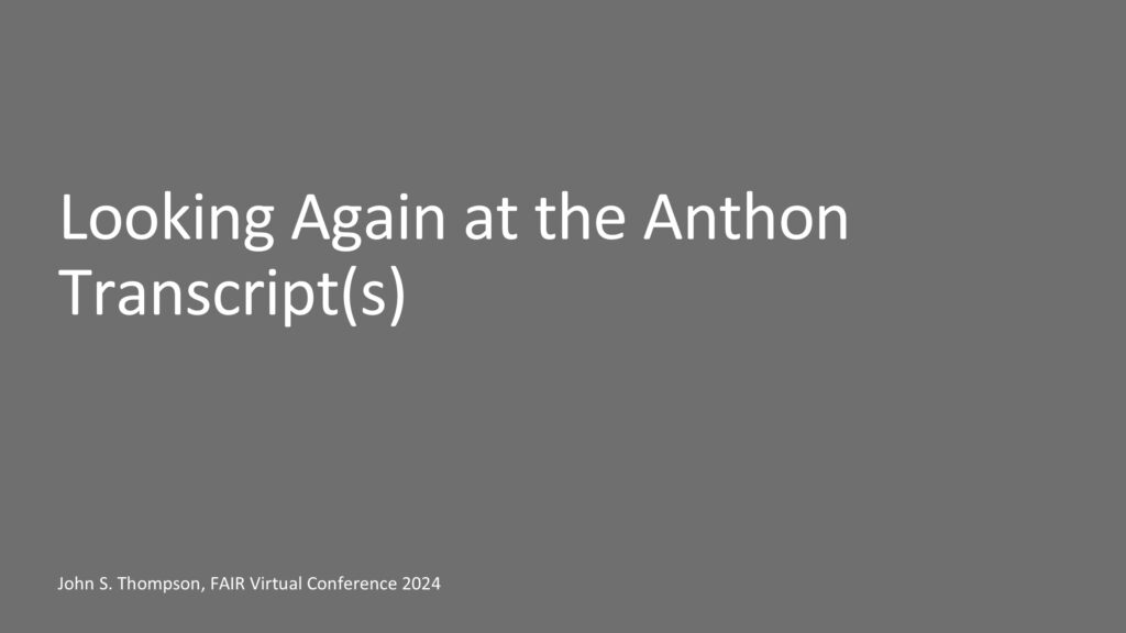 Anthon transcripts verified