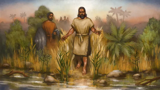 Illustration of a prophet teaching followers about faith and divine guidance
